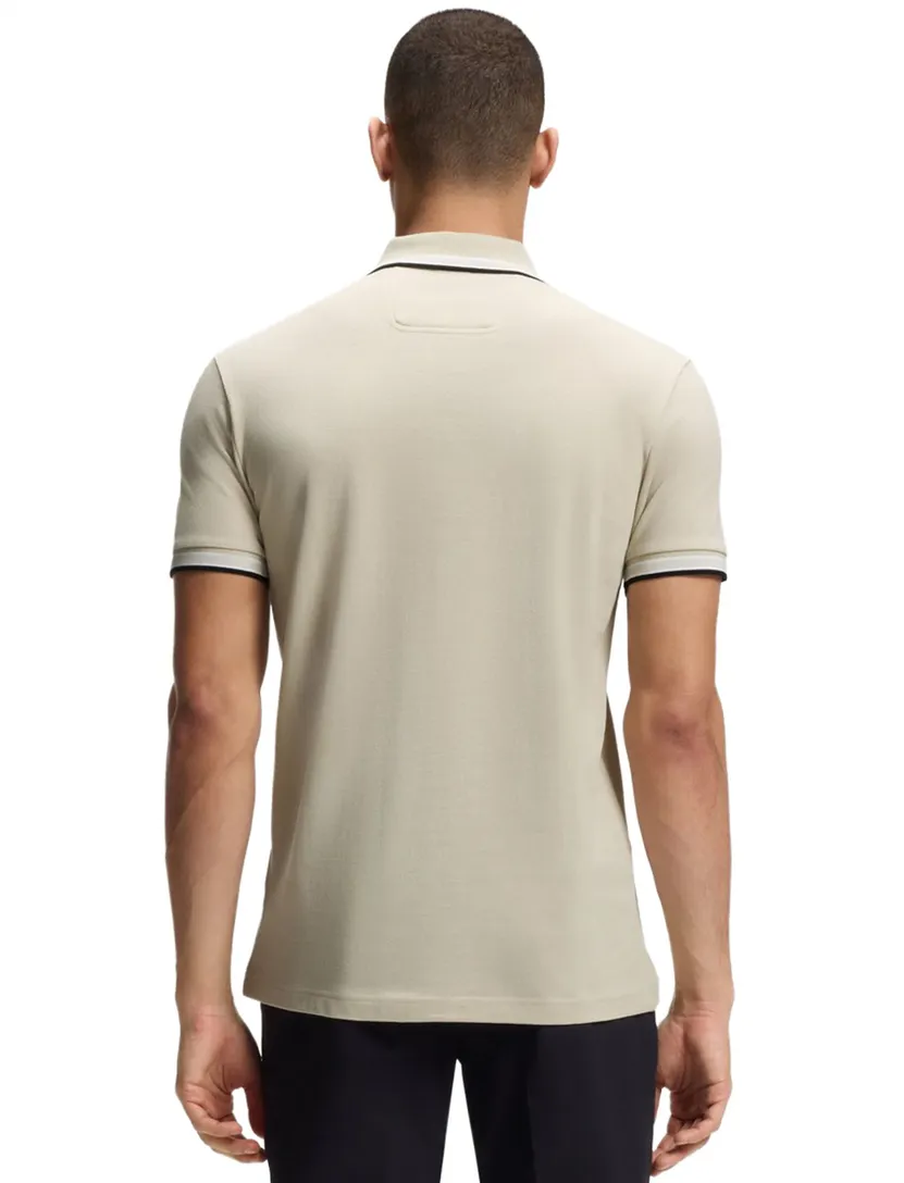 BOSS Green poloshirt beige pique normale fit