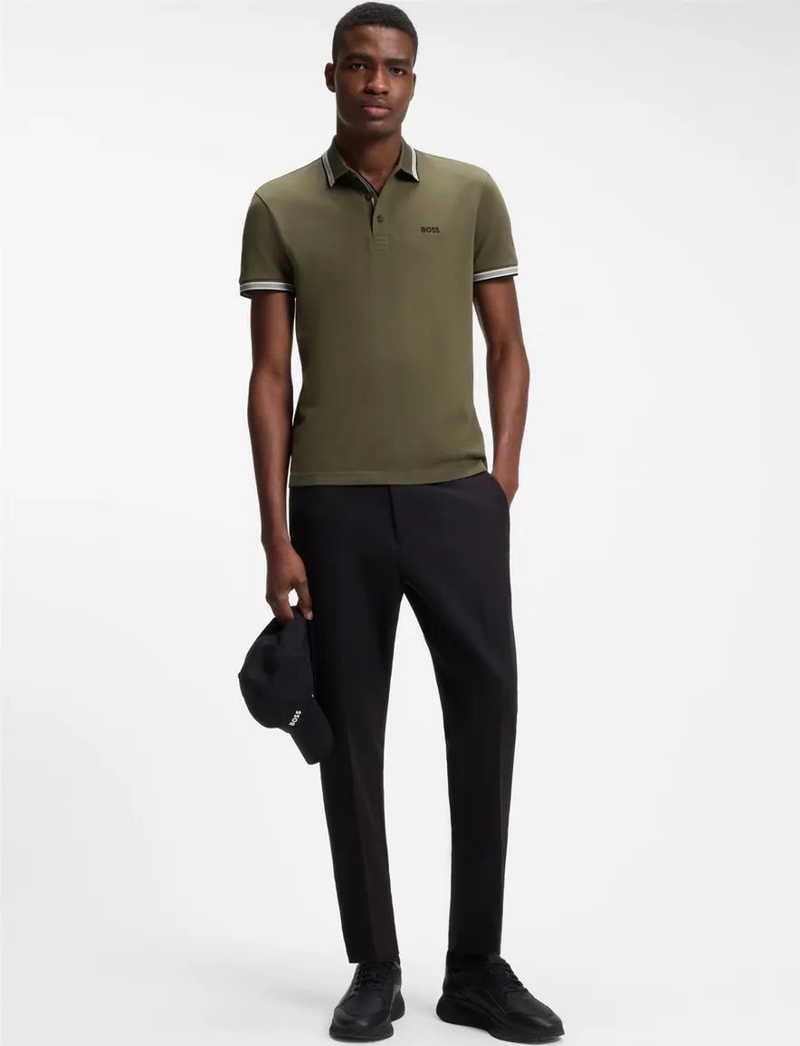 BOSS Green poloshirt groen effen