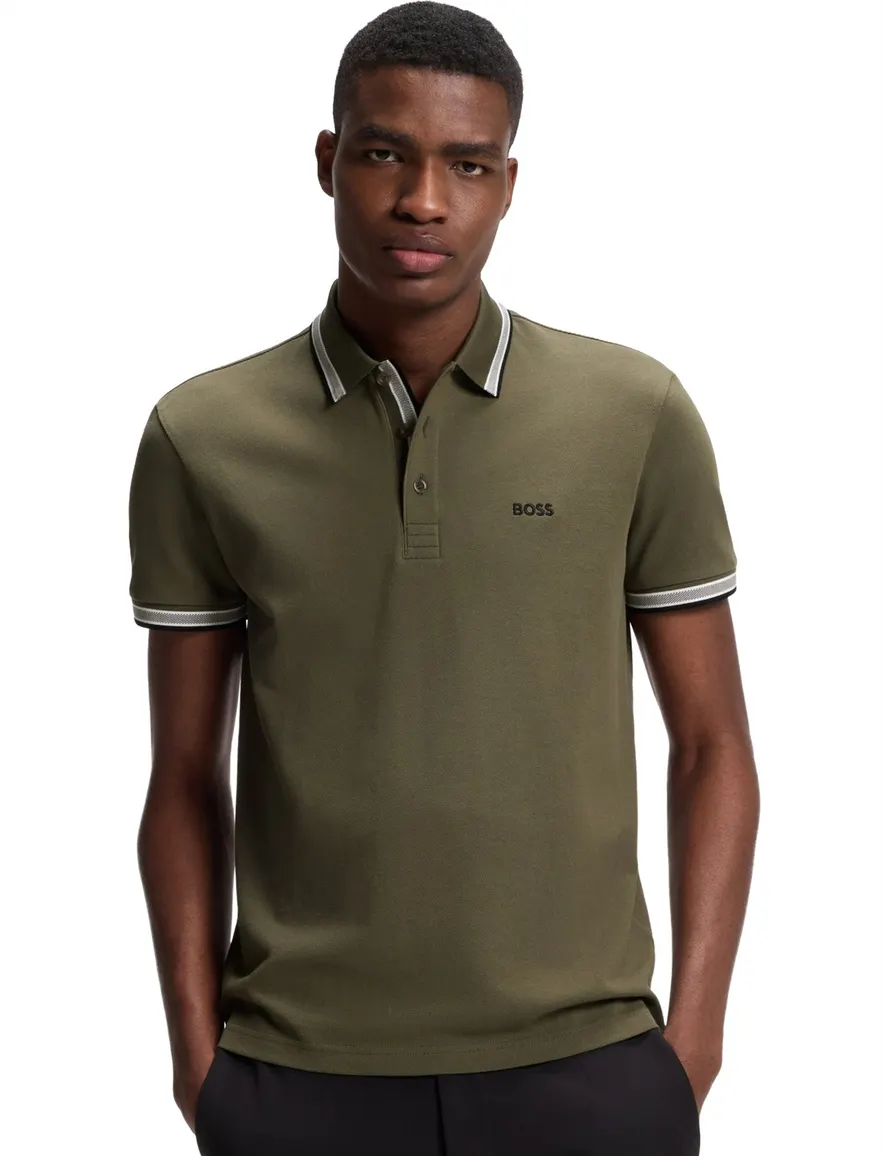 BOSS Green poloshirt groen effen