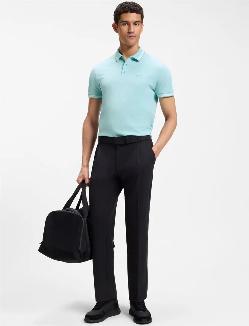 BOSS Green poloshirt lichtblauw normale fit