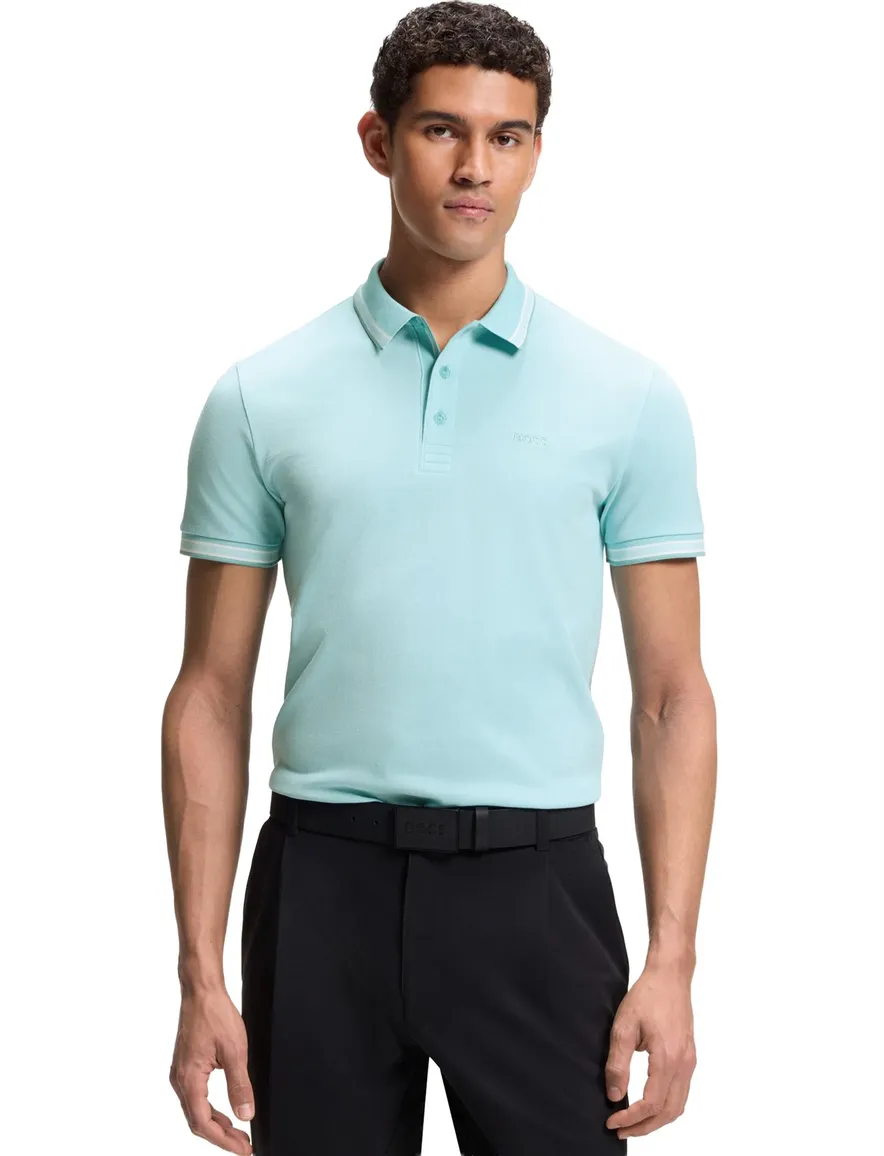 BOSS Green poloshirt lichtblauw