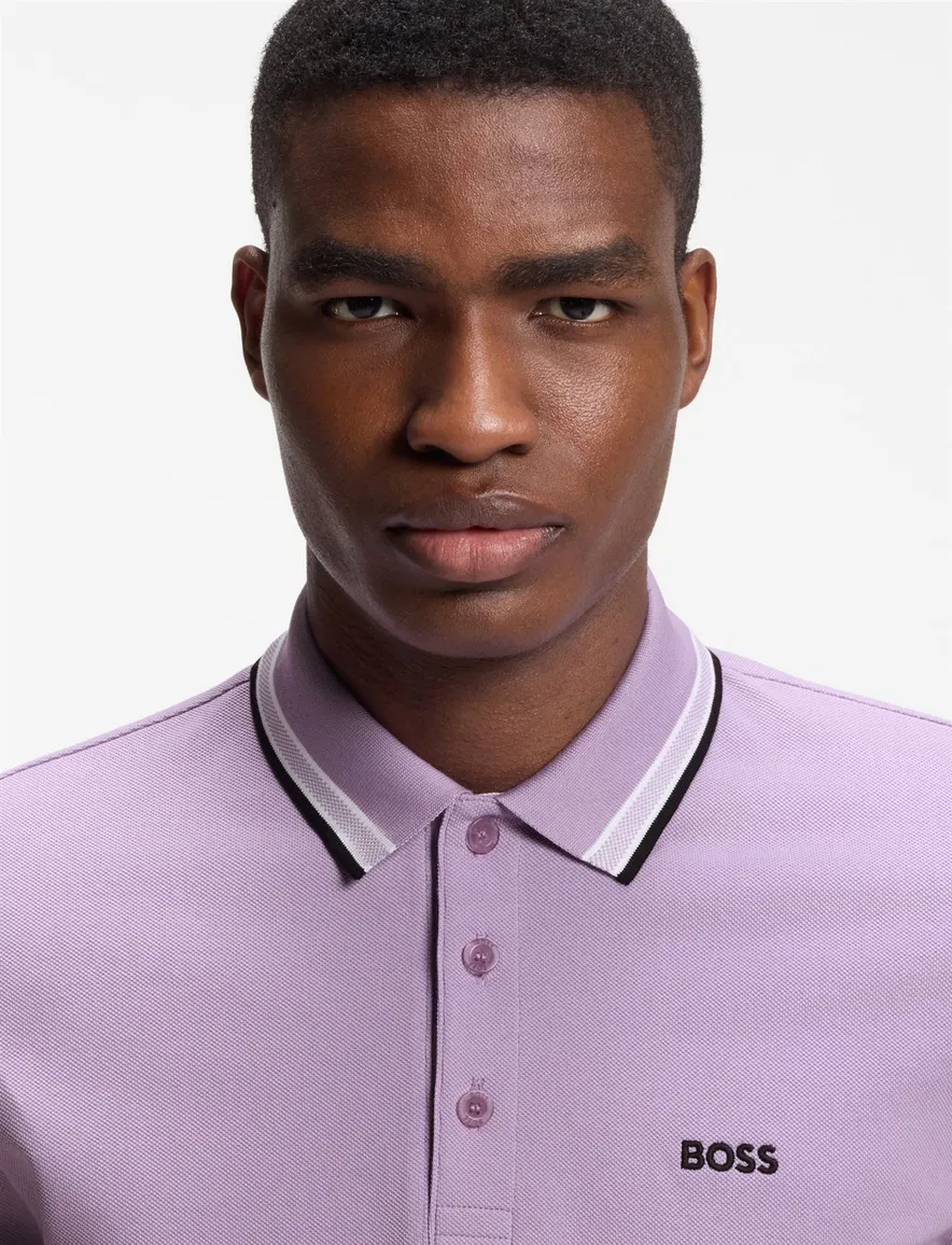 BOSS Green poloshirt paars