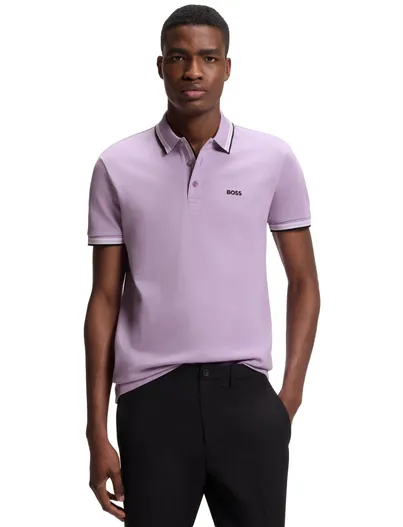 Hugo Boss BOSS Green poloshirt paars normale fit