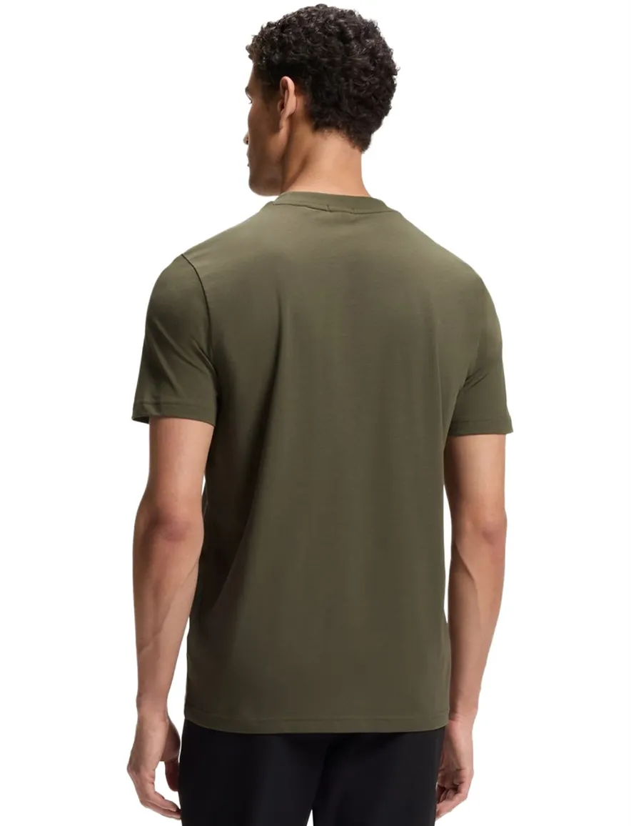 BOSS Green T shirt donkergroen ronde hals