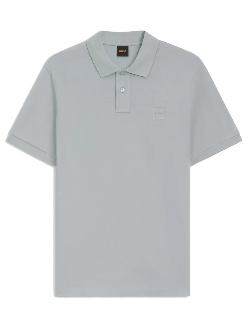 Poloshirts BOSS Orange grijs pique