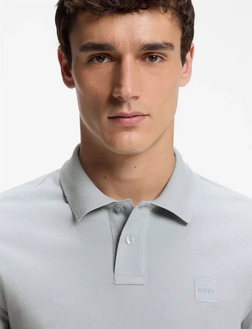 Poloshirts BOSS Orange grijs pique