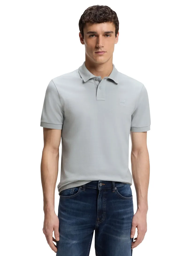 Poloshirts BOSS Orange grijs pique