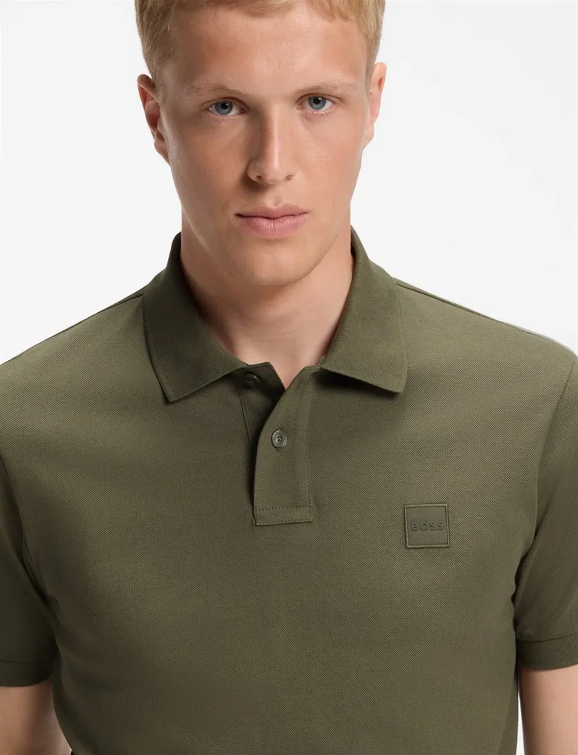 Poloshirt BOSS Orange groen piqué