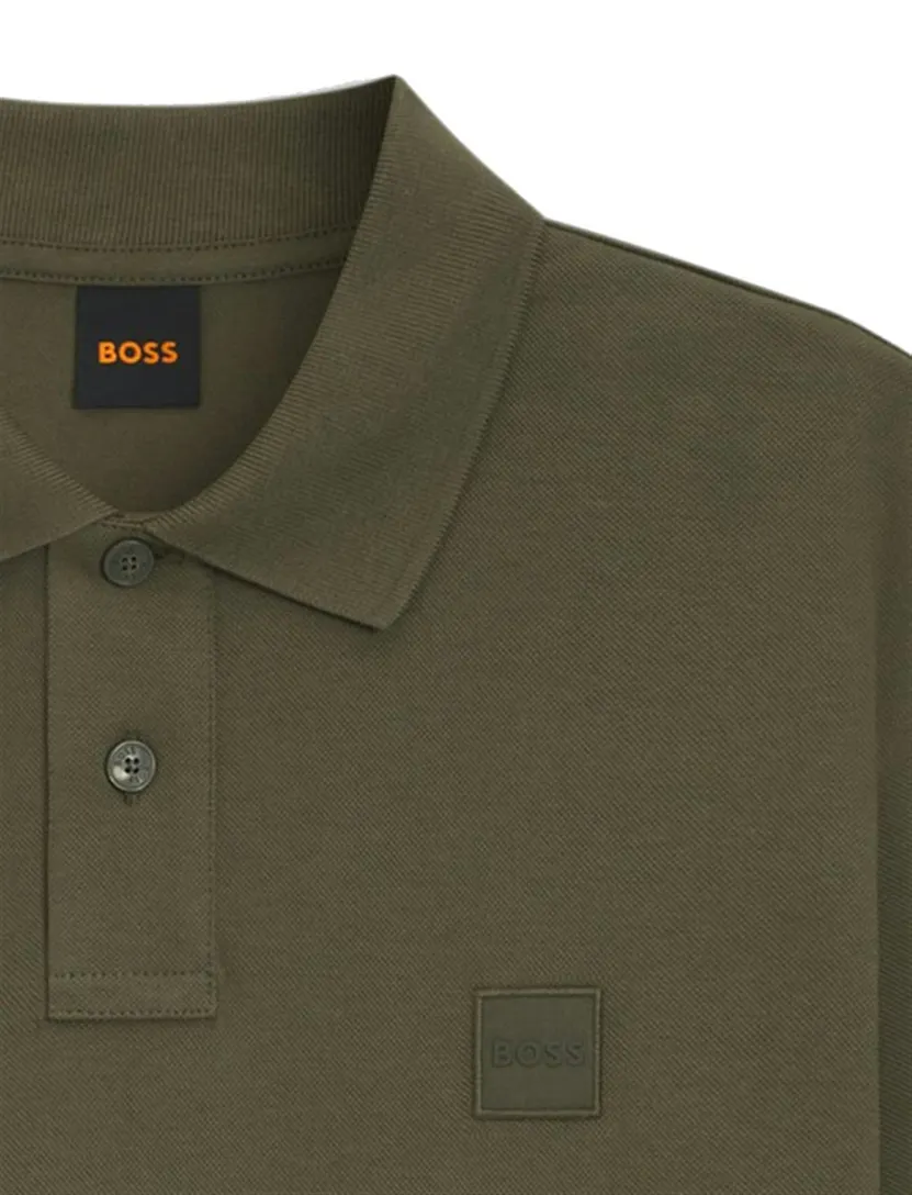 Poloshirt BOSS Orange groen piqué