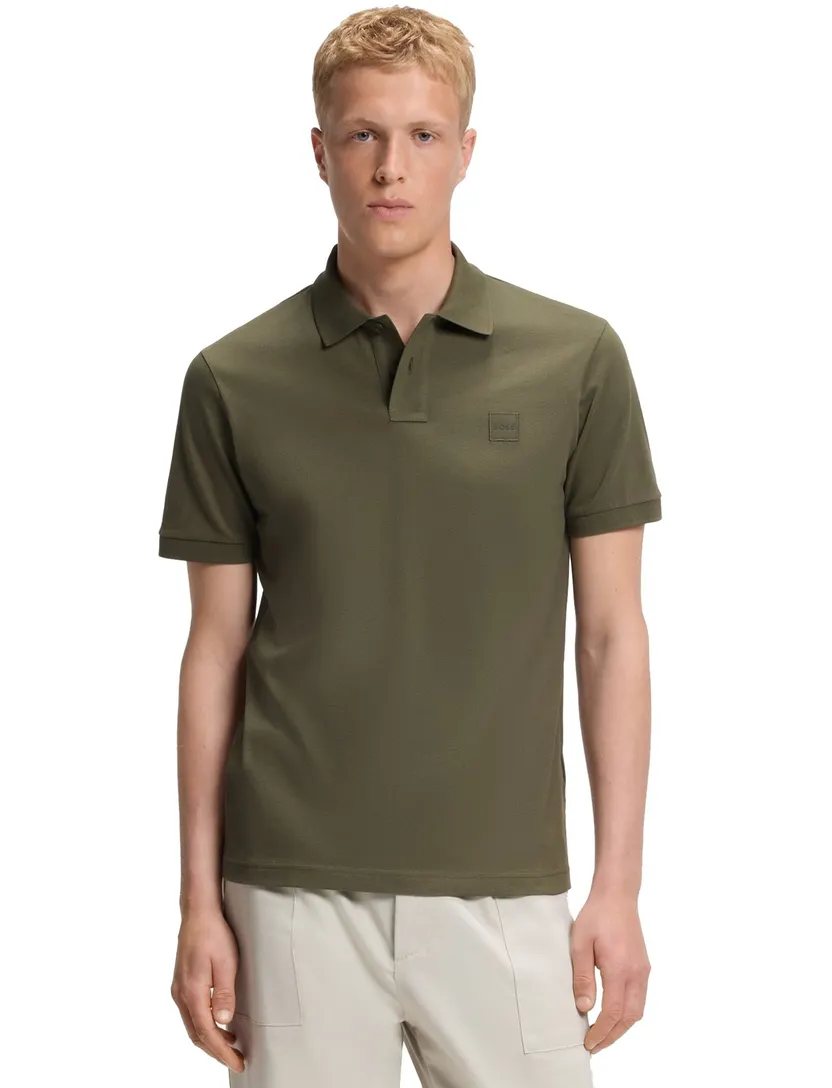 Poloshirt BOSS Orange groen piqué