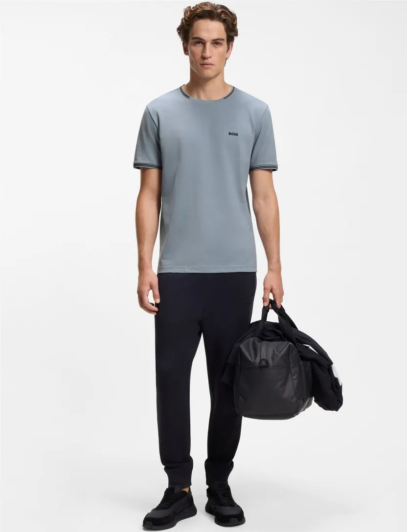 BOSS Green T-shirt Grijs Ronde Hals
