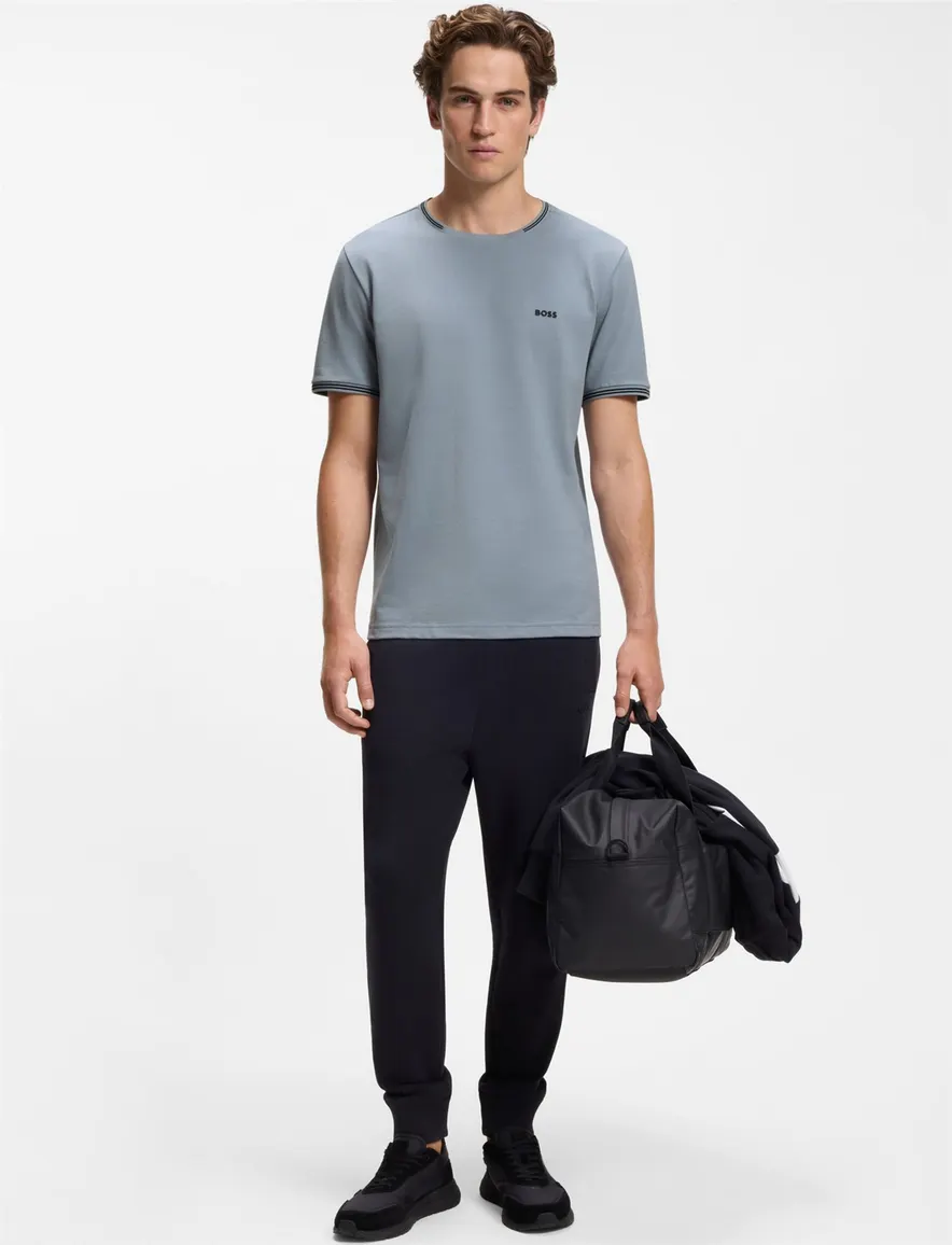 BOSS Green T-shirt ronde hals grijs
