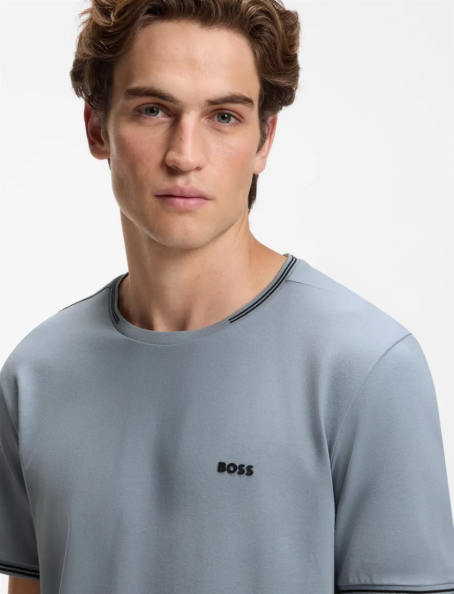BOSS Green T-shirt ronde hals grijs