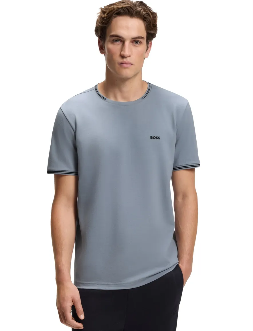 BOSS Green T-shirt ronde hals grijs
