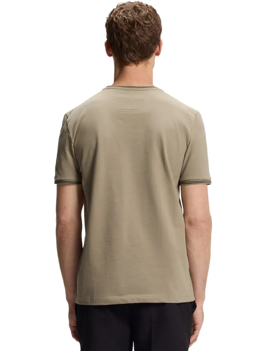 BOSS Green T shirt ronde hals khaki