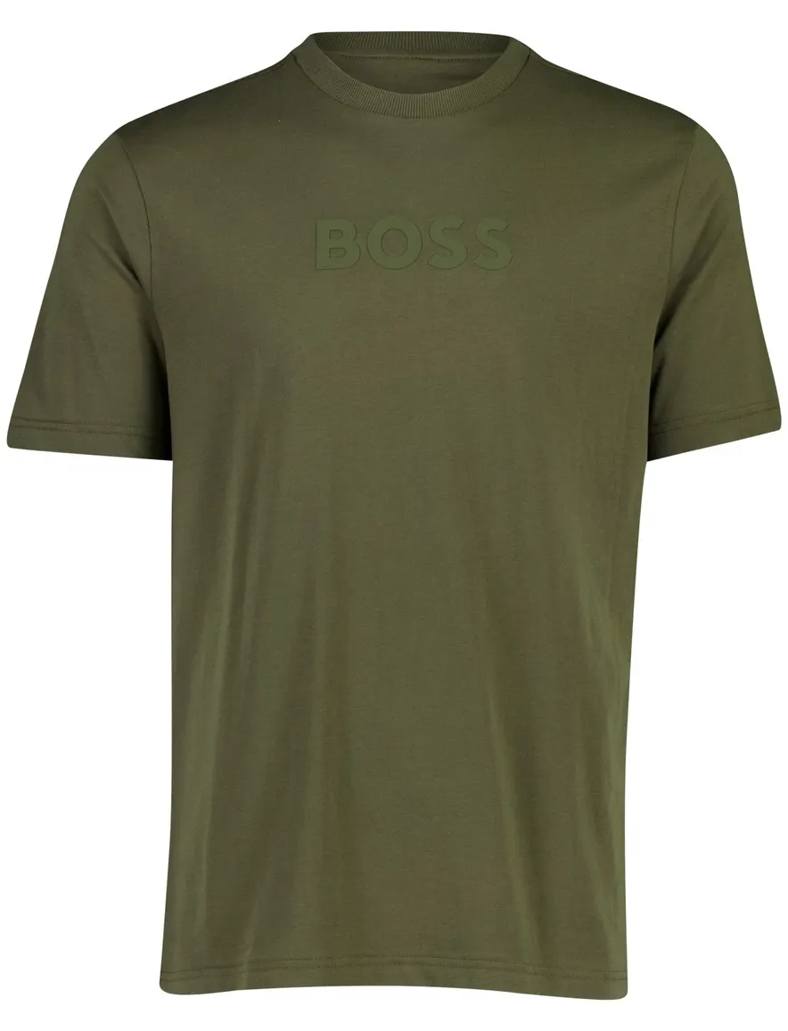 BOSS Green T shirt groen met opdruk