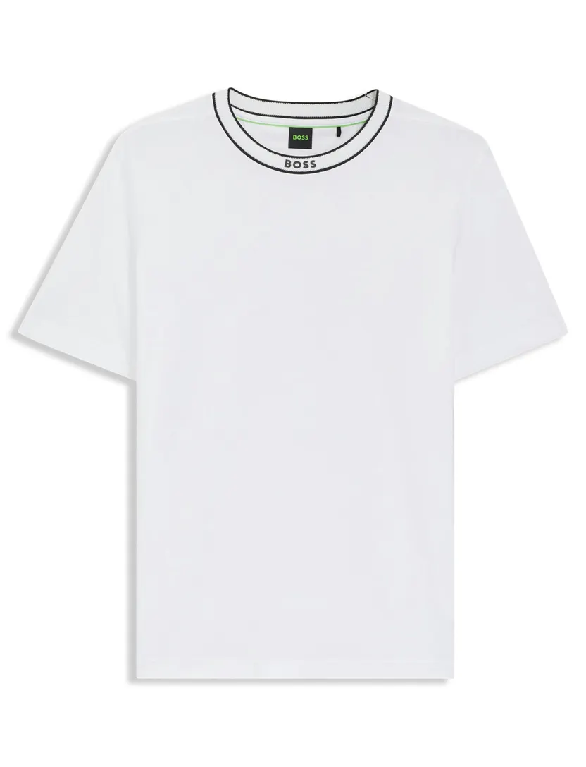 BOSS Green T-shirt Wit Ronde Hals