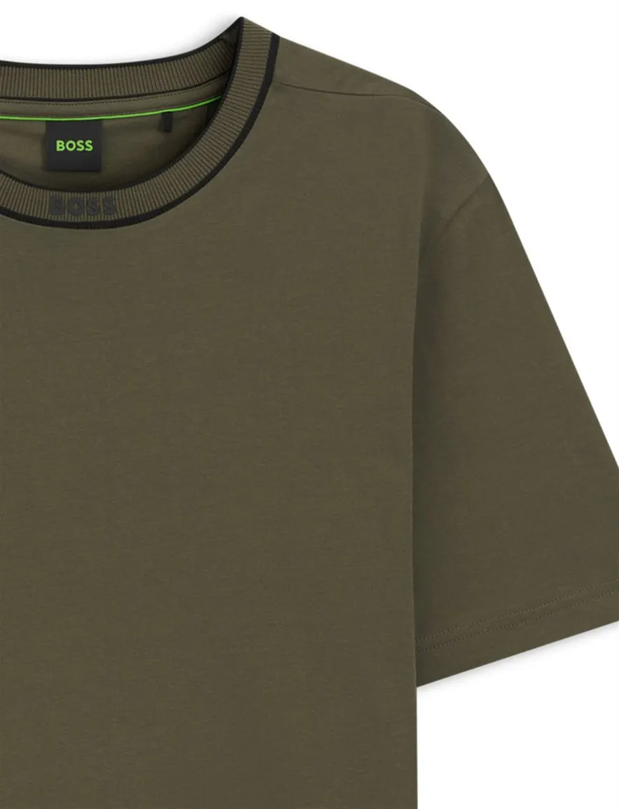 BOSS Green T-shirt ronde hals groen