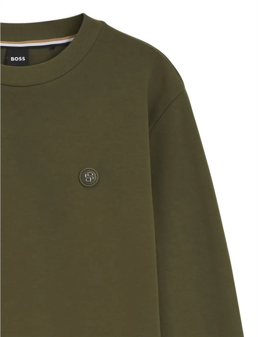 BOSS Black trui ronde hals groen