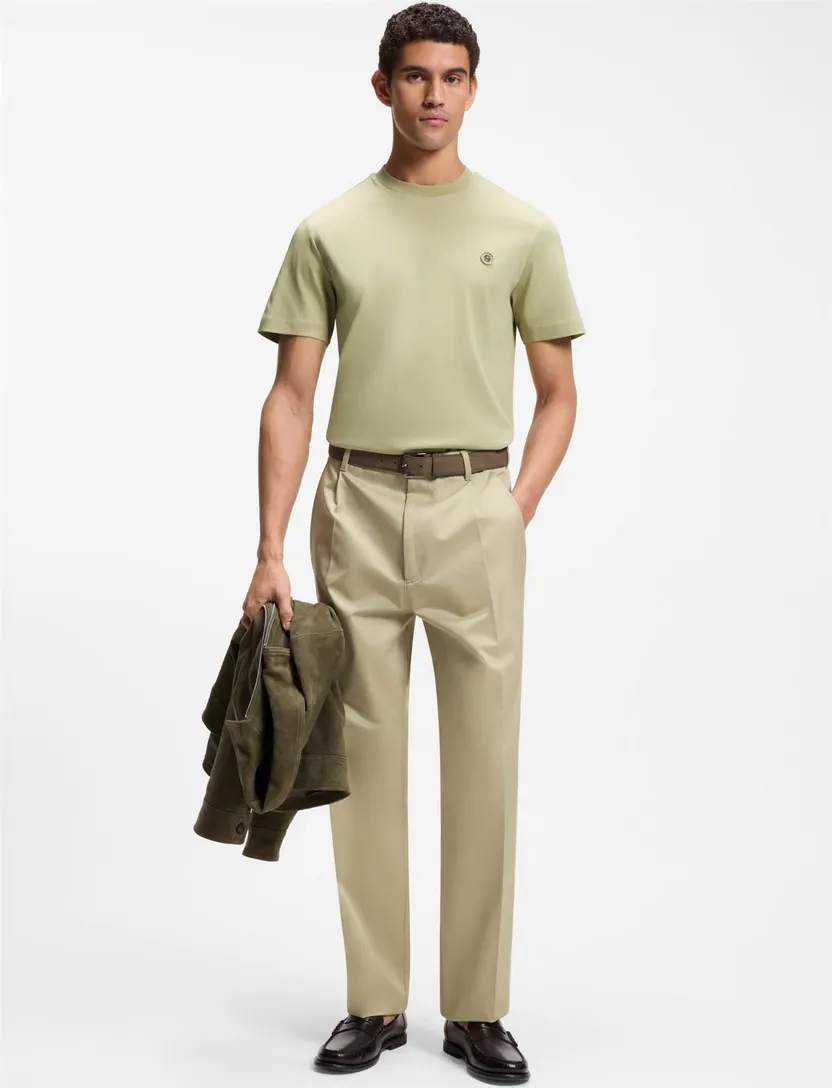BOSS T-shirt BOSS Black khaki ronde hals