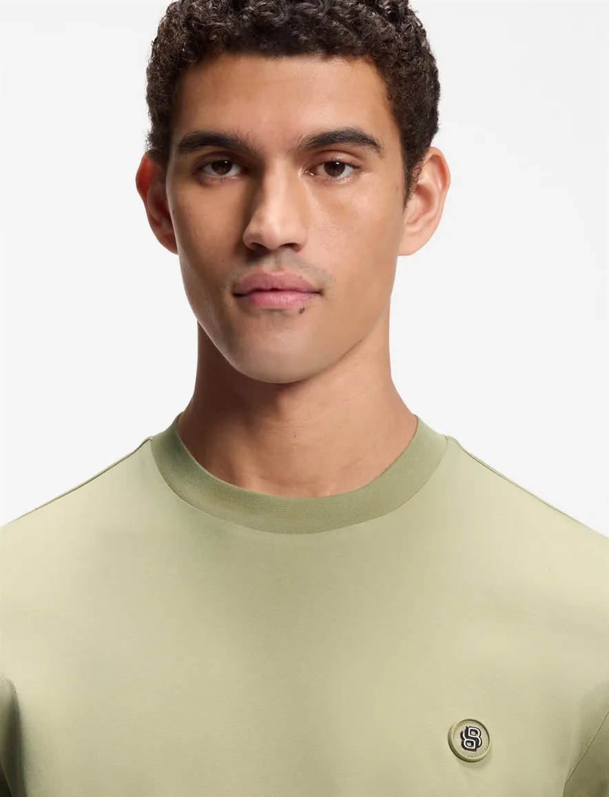BOSS Black T-shirt Khaki Ronde Hals
