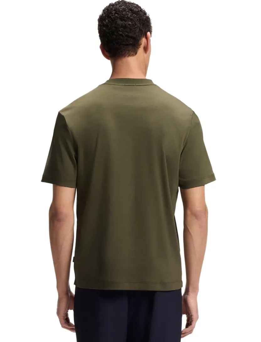 T-shirt BOSS Black groen ronde hals