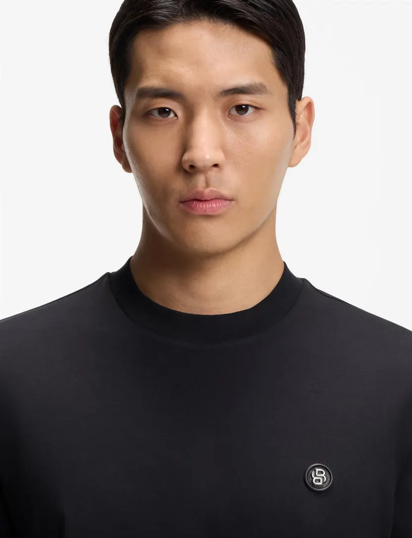 T-shirt BOSS Black donkerblauw ronde hals