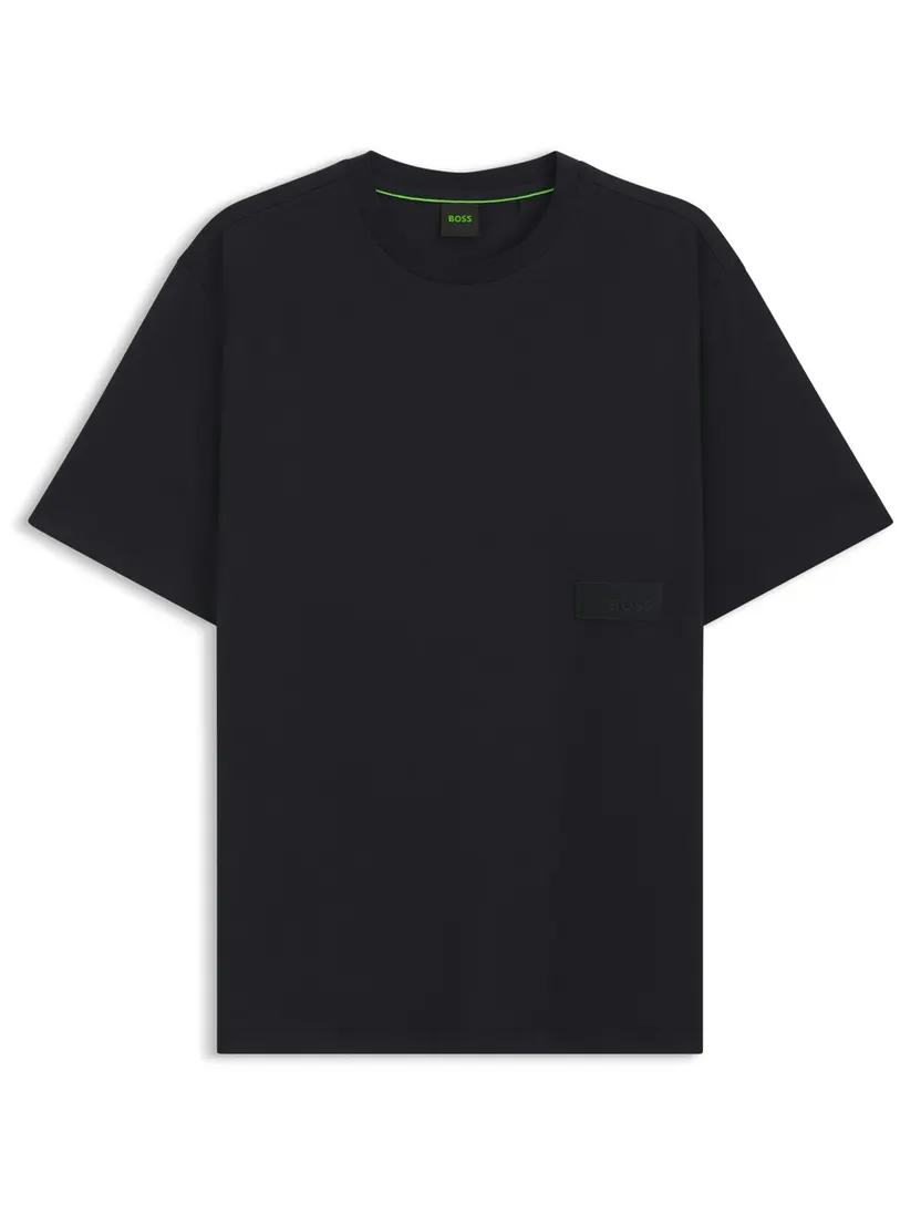BOSS Green T-shirt donkerblauw ronde hals