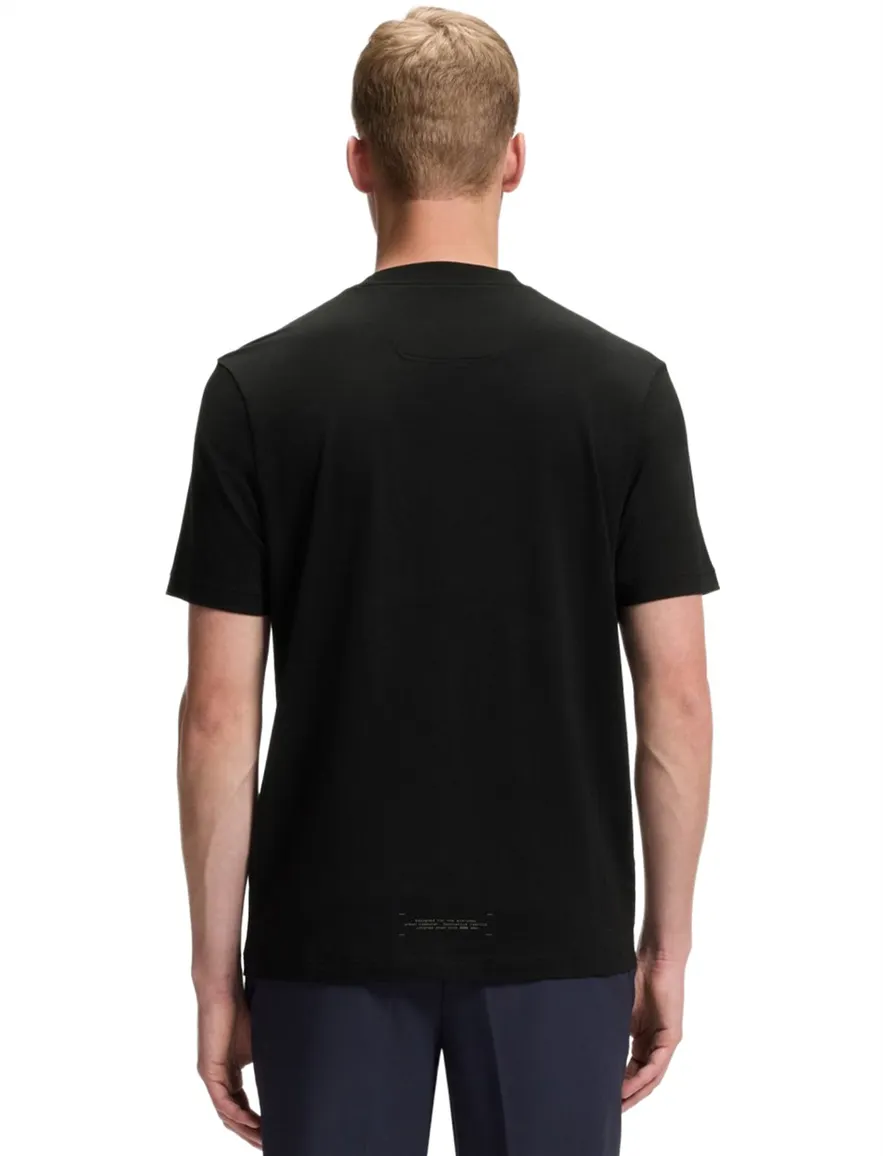 BOSS Green T-shirt ronde hals zwart effen