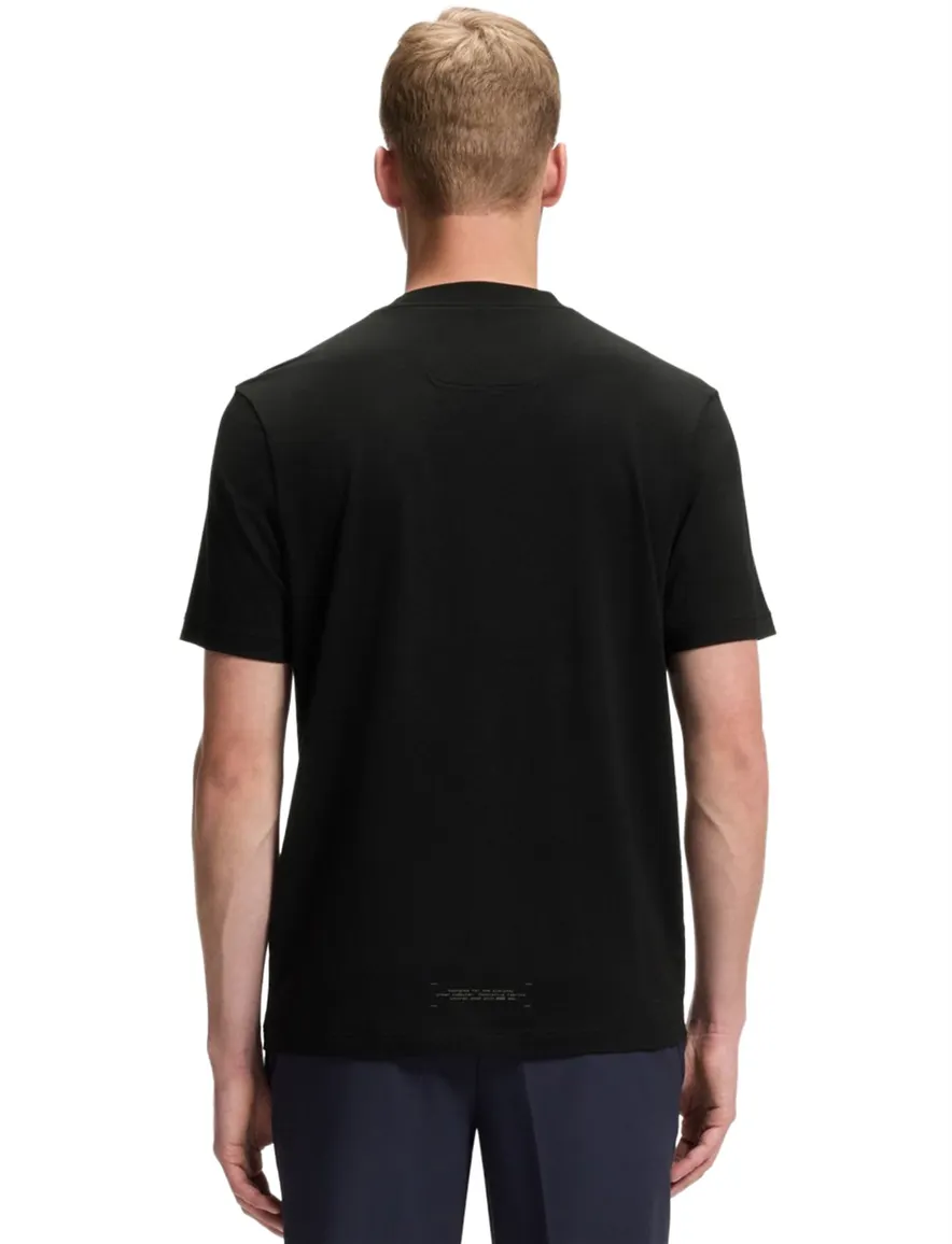 BOSS Green T-shirt ronde hals zwart effen