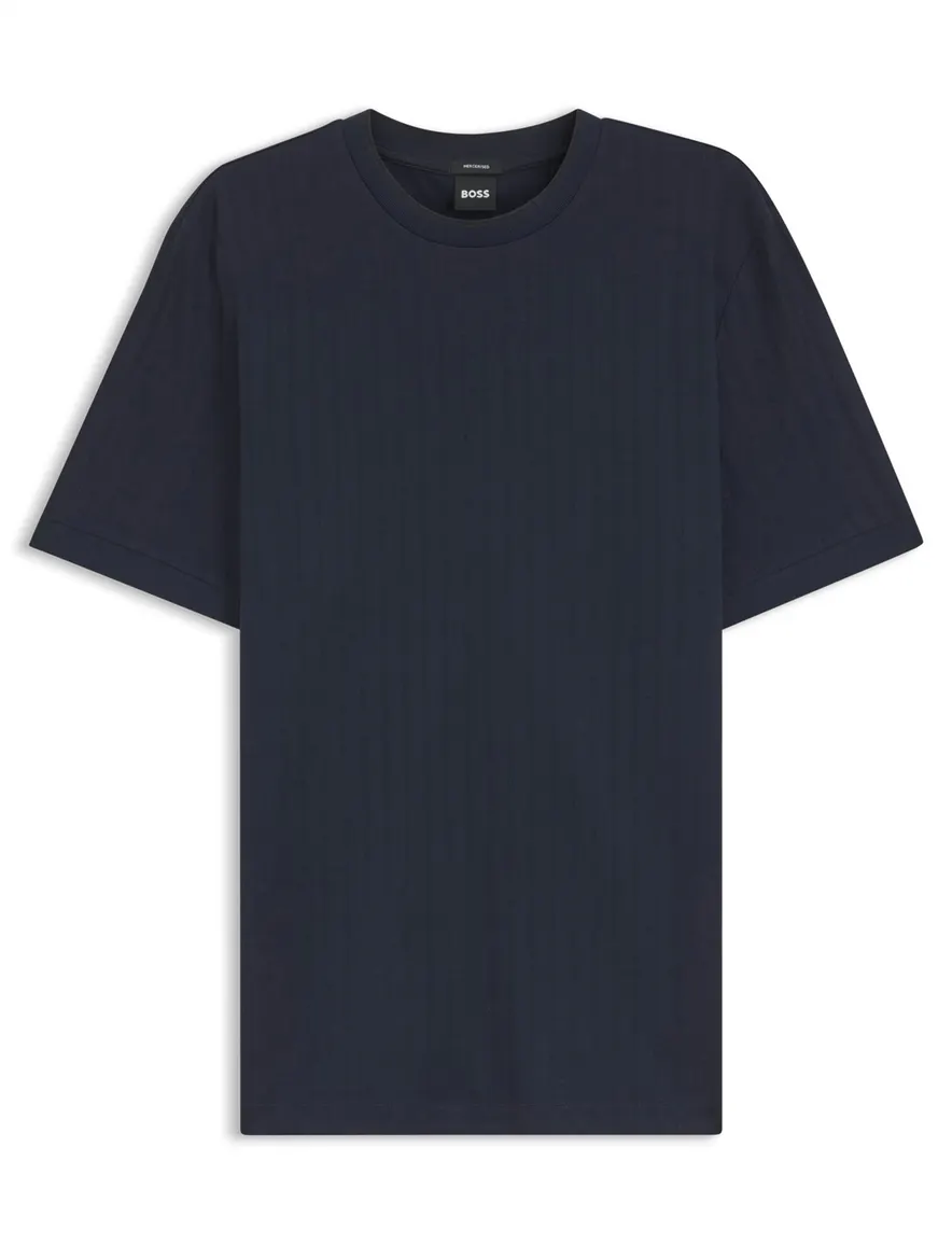 BOSS Black T-shirt donkerblauw ronde hals