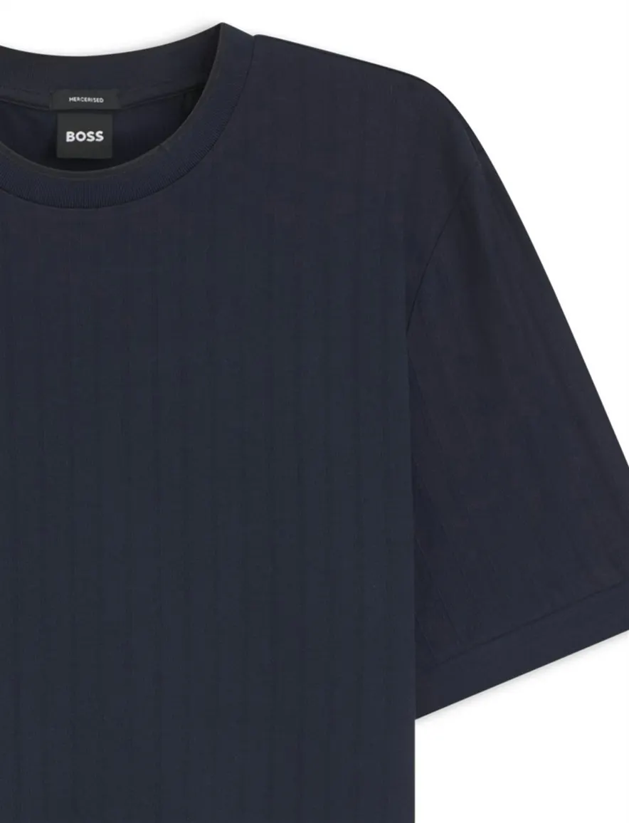 BOSS Black T-shirt donkerblauw ronde hals
