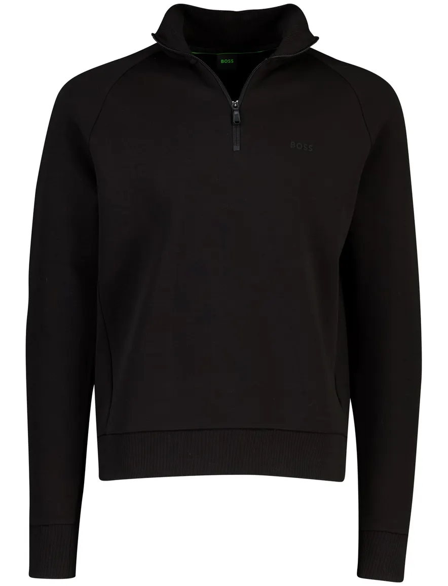 BOSS Green trui half zip zwart