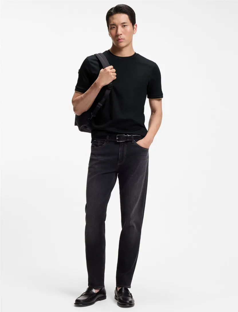 BOSS Black T-shirt zwart ronde hals