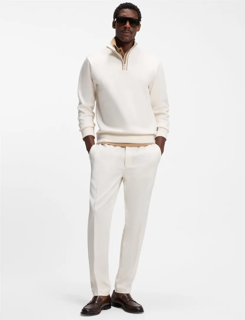 BOSS Black trui creme half zip