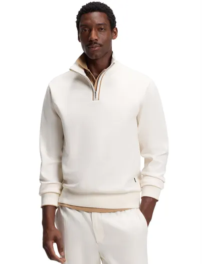 Hugo Boss BOSS Black trui creme half zip