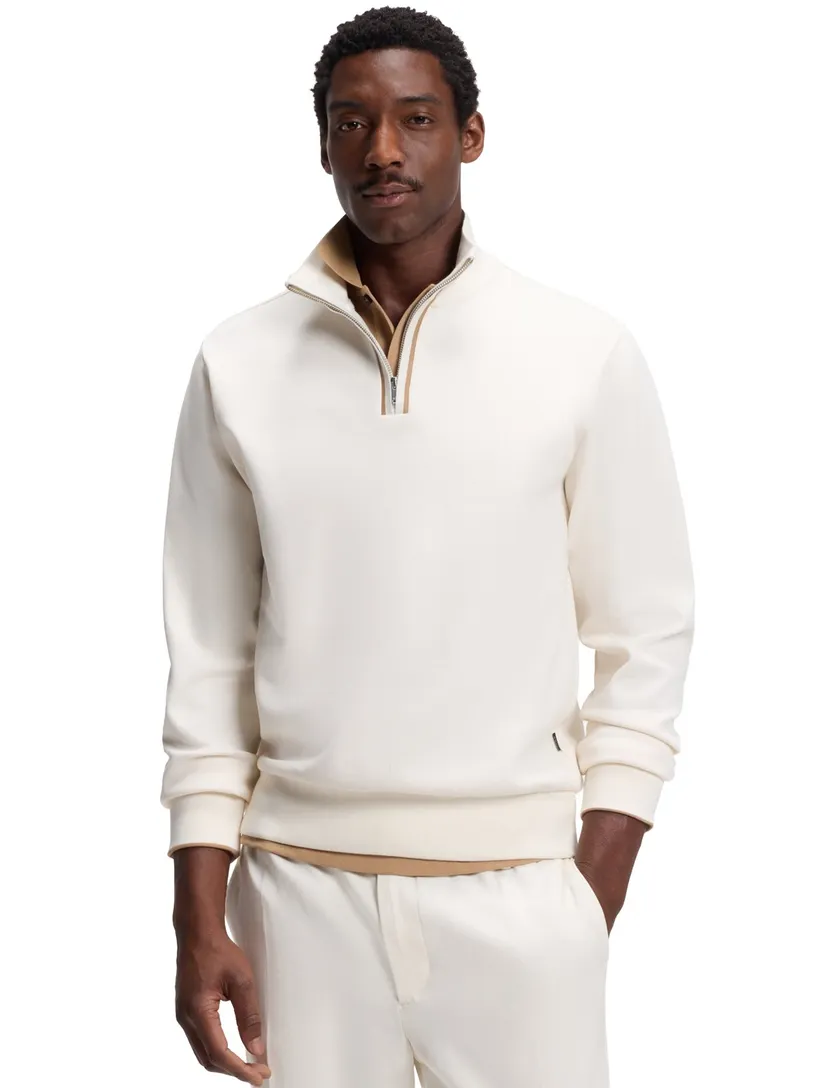 BOSS Black trui creme half zip