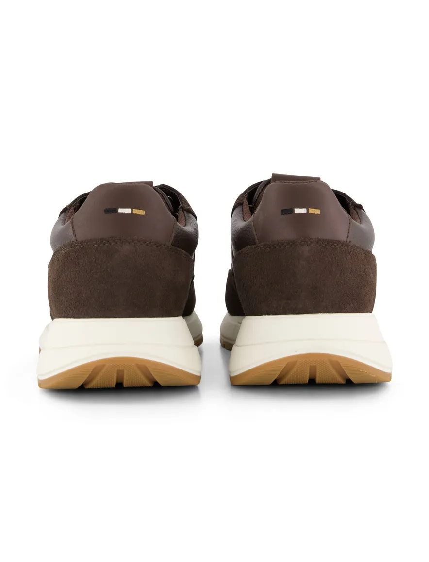 BOSS Black sneakers bruin leer