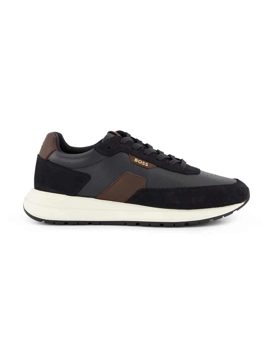 BOSS Black sneakers donkerblauw leer