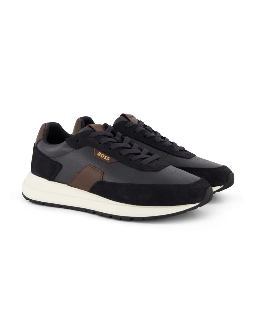 BOSS Black sneakers donkerblauw leer