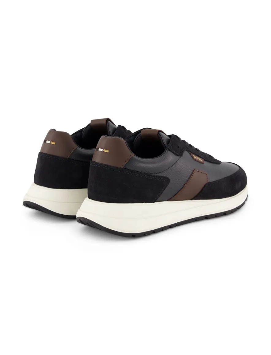 BOSS Black sneakers donkerblauw leer