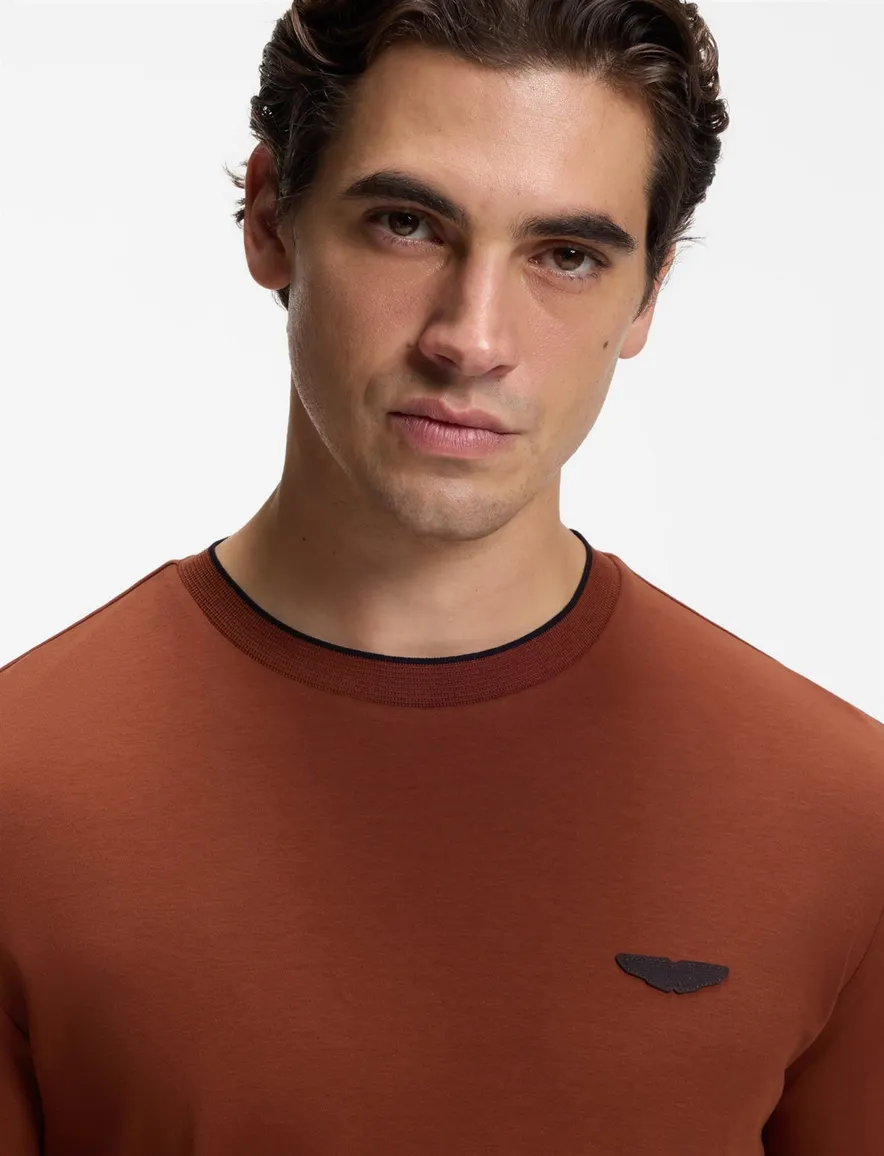 BOSS Black T-shirt ronde hals bruin BOSS x ASTON MARTIN
