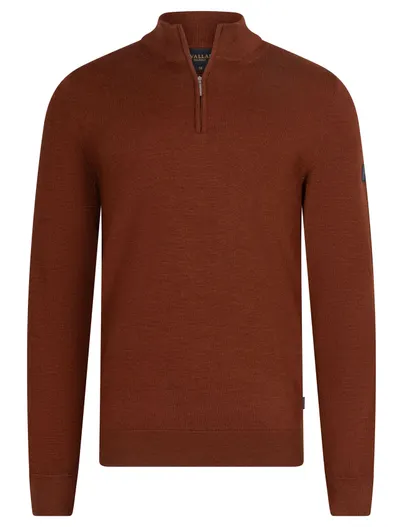 Cavallaro Cavallaro half zip trui rood gemeleerd