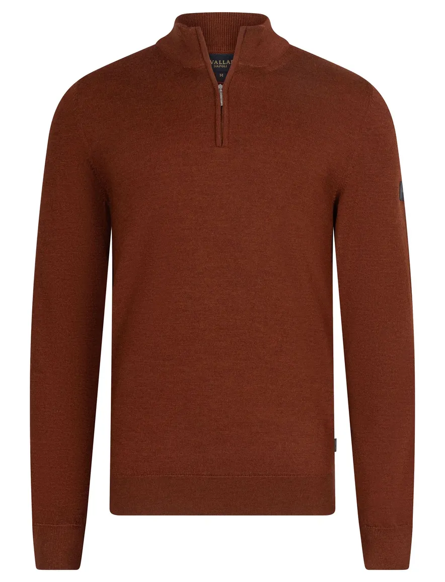 Cavallaro half zip trui rood gemeleerd