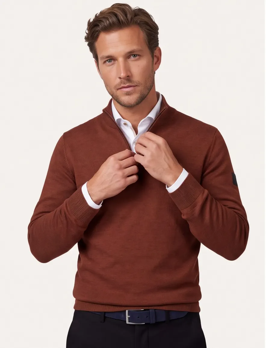 Trui Cavallaro rood 118265001-Burnt Red