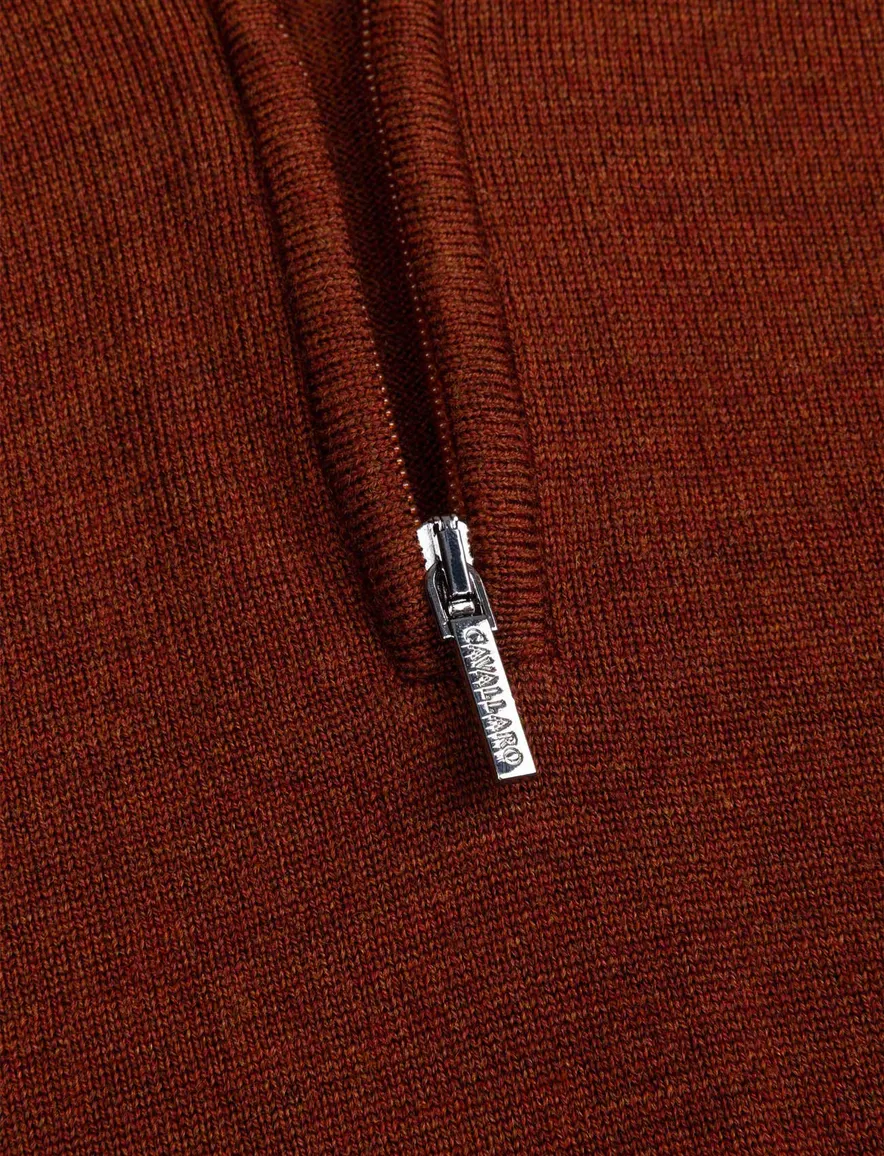 Cavallaro half zip trui rood gemeleerd