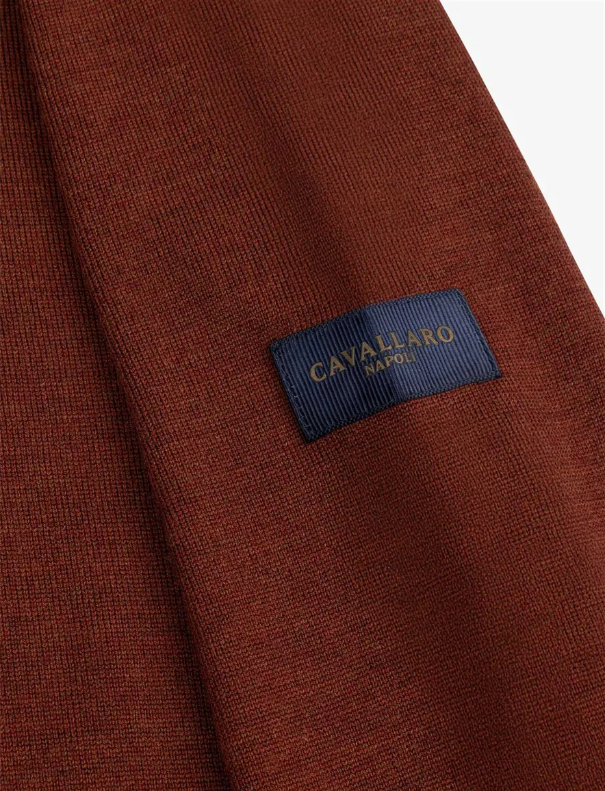 Cavallaro half zip trui rood gemeleerd