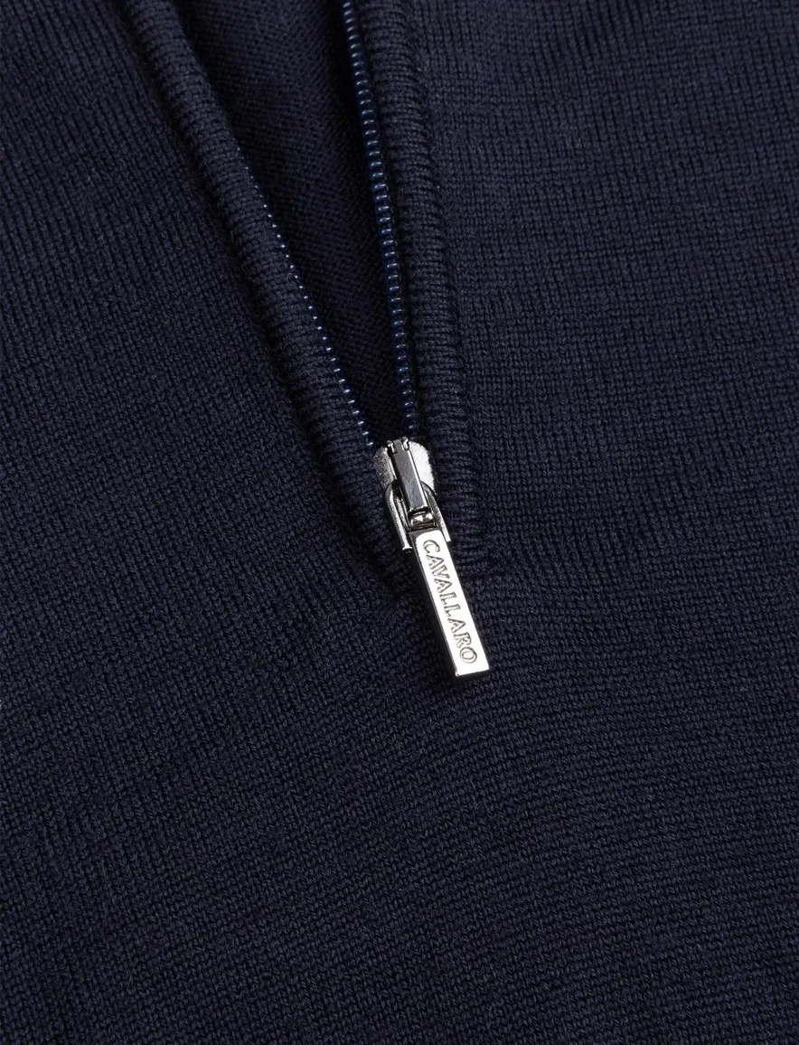 Cavallaro half zip trui donkerblauw