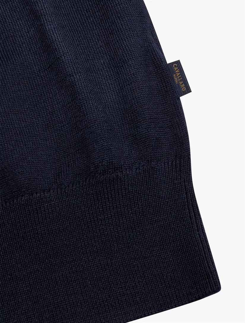 Trui Cavallaro donkerblauw half zip