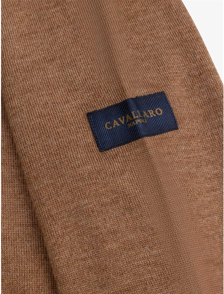 Cavallaro half zip trui bruin gemeleerd